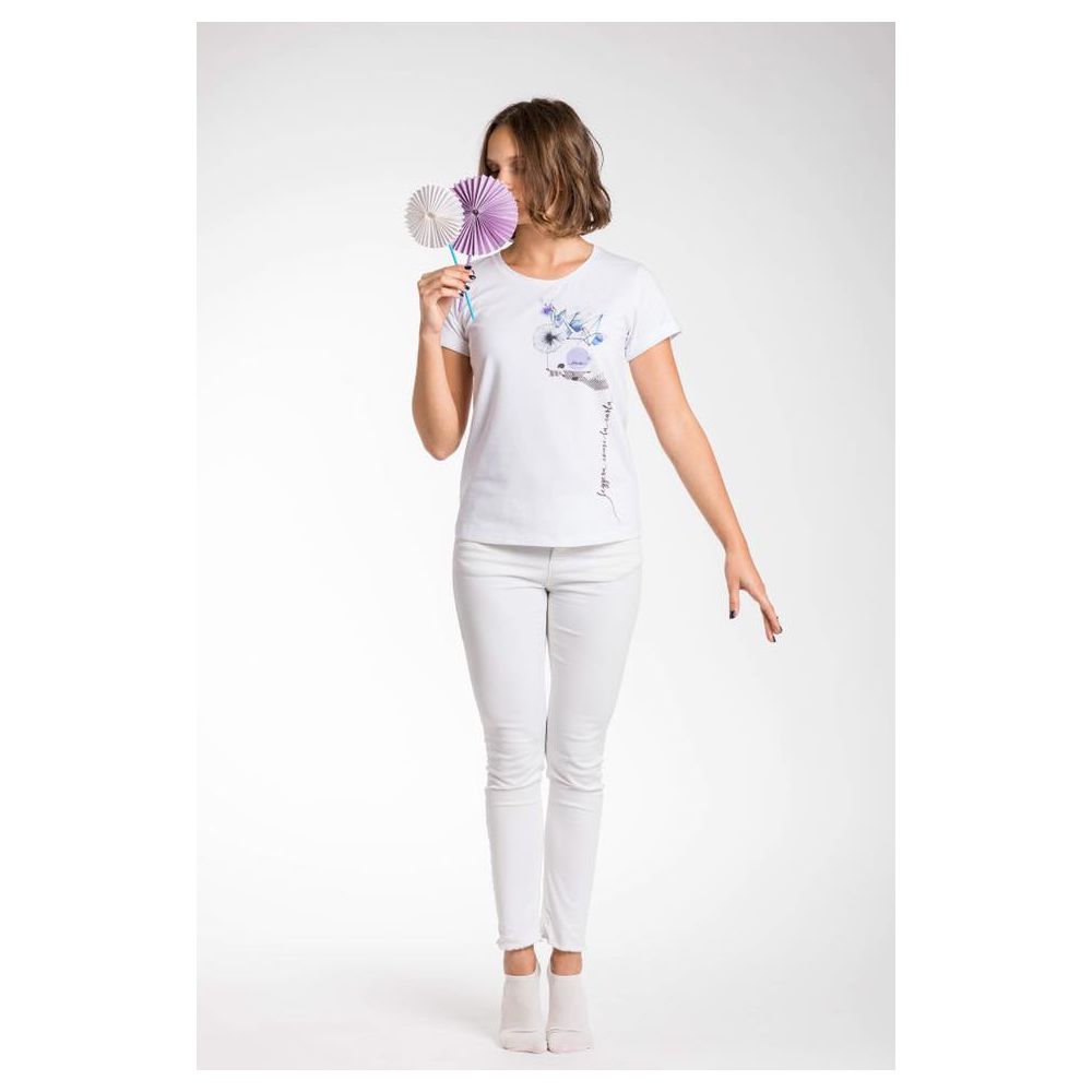 A.Tratti White Viscose Women T-Shirt
